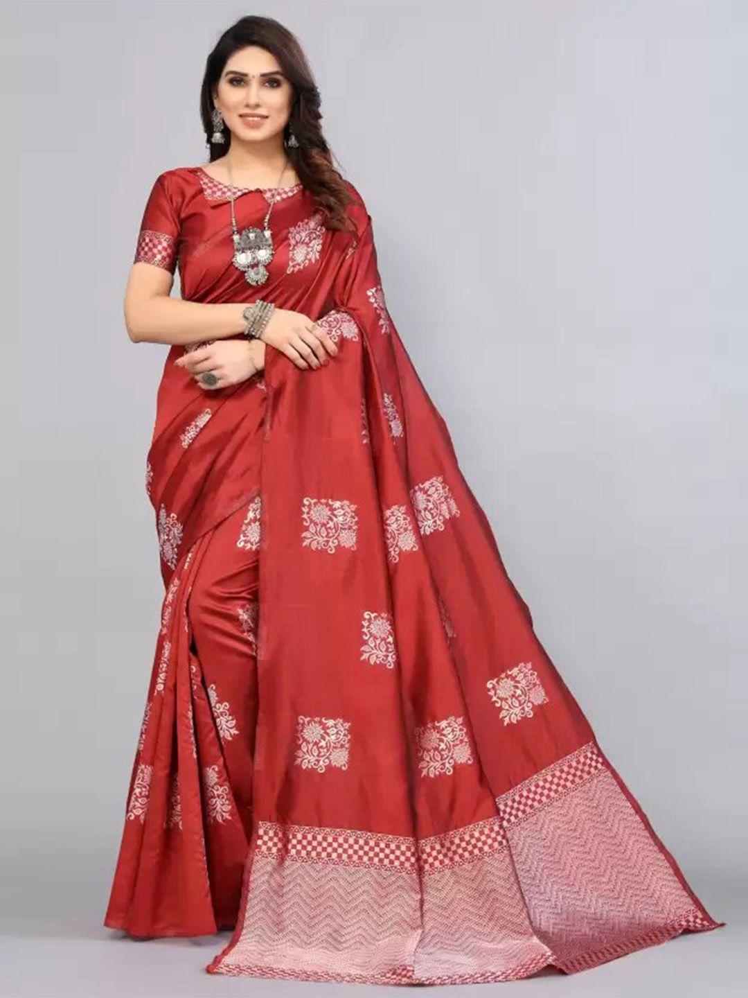 magmina ethnic motifs woven design zari pure silk banarasi saree