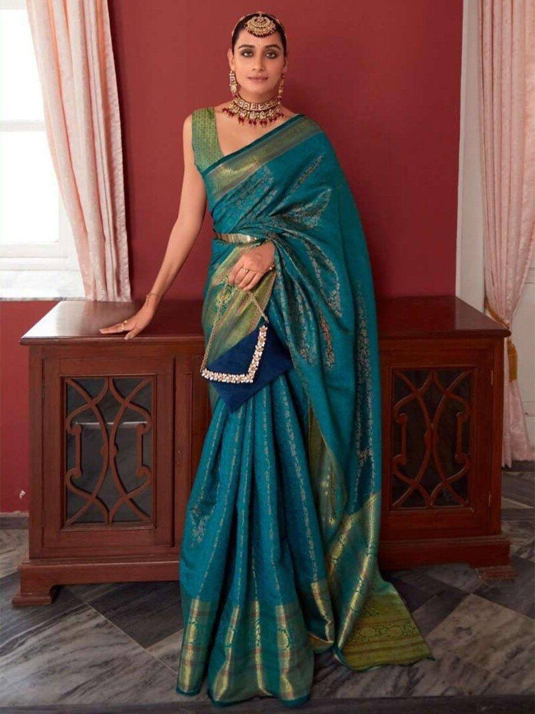 magmina ethnic motifs woven design zari pure silk kanjeevaram saree