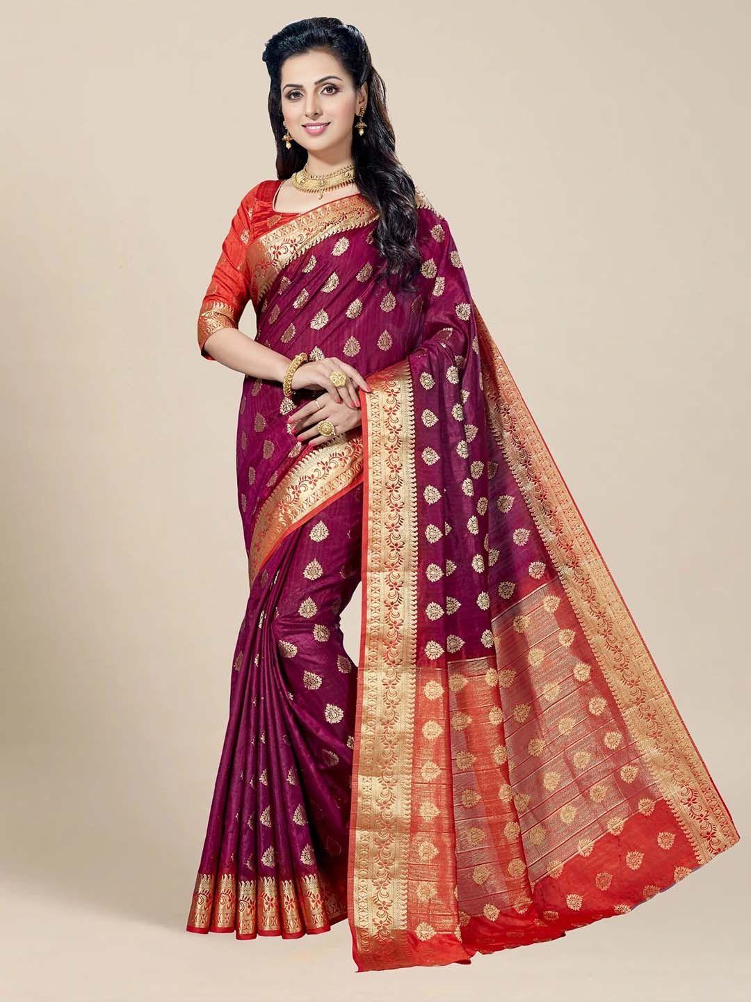 magmina ethnic motifs woven design zari pure silk kanjeevaram saree