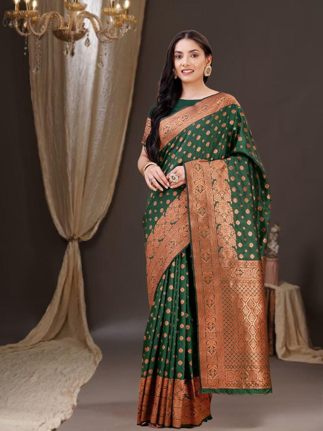 magmina floral embellished zari kanjeevaram saree