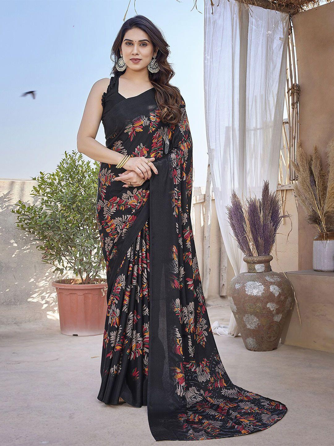 magmina floral printed pure chiffon saree