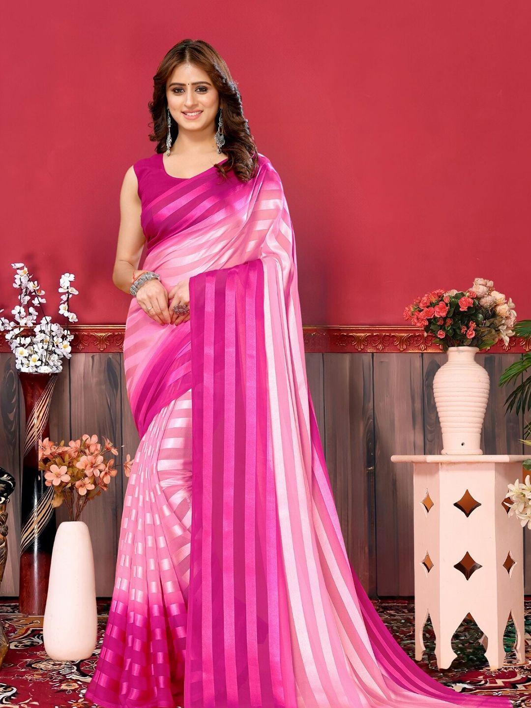 magmina leheriya striped satin banarasi saree