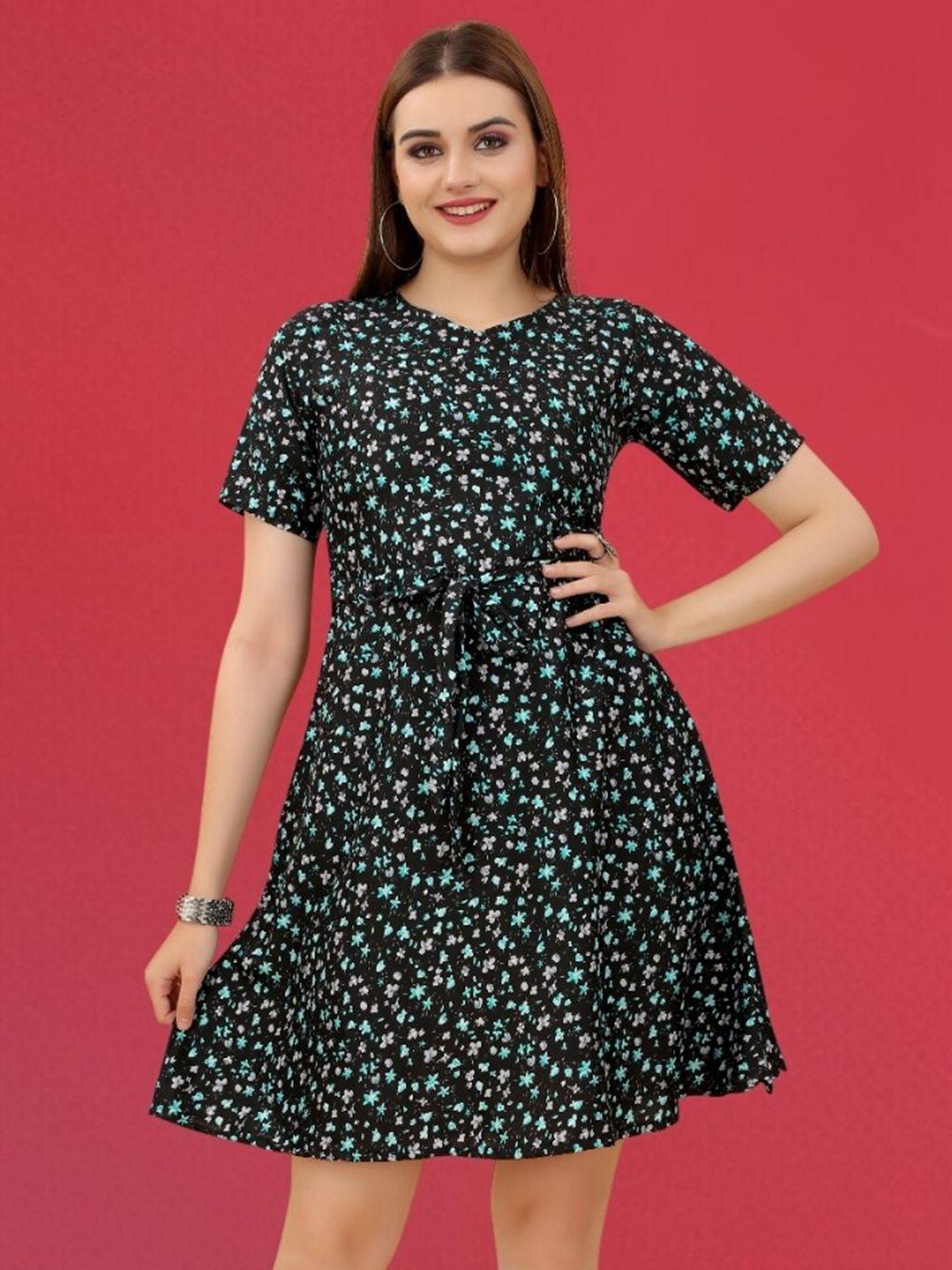 magmina polka dot print crepe fit & flare dress