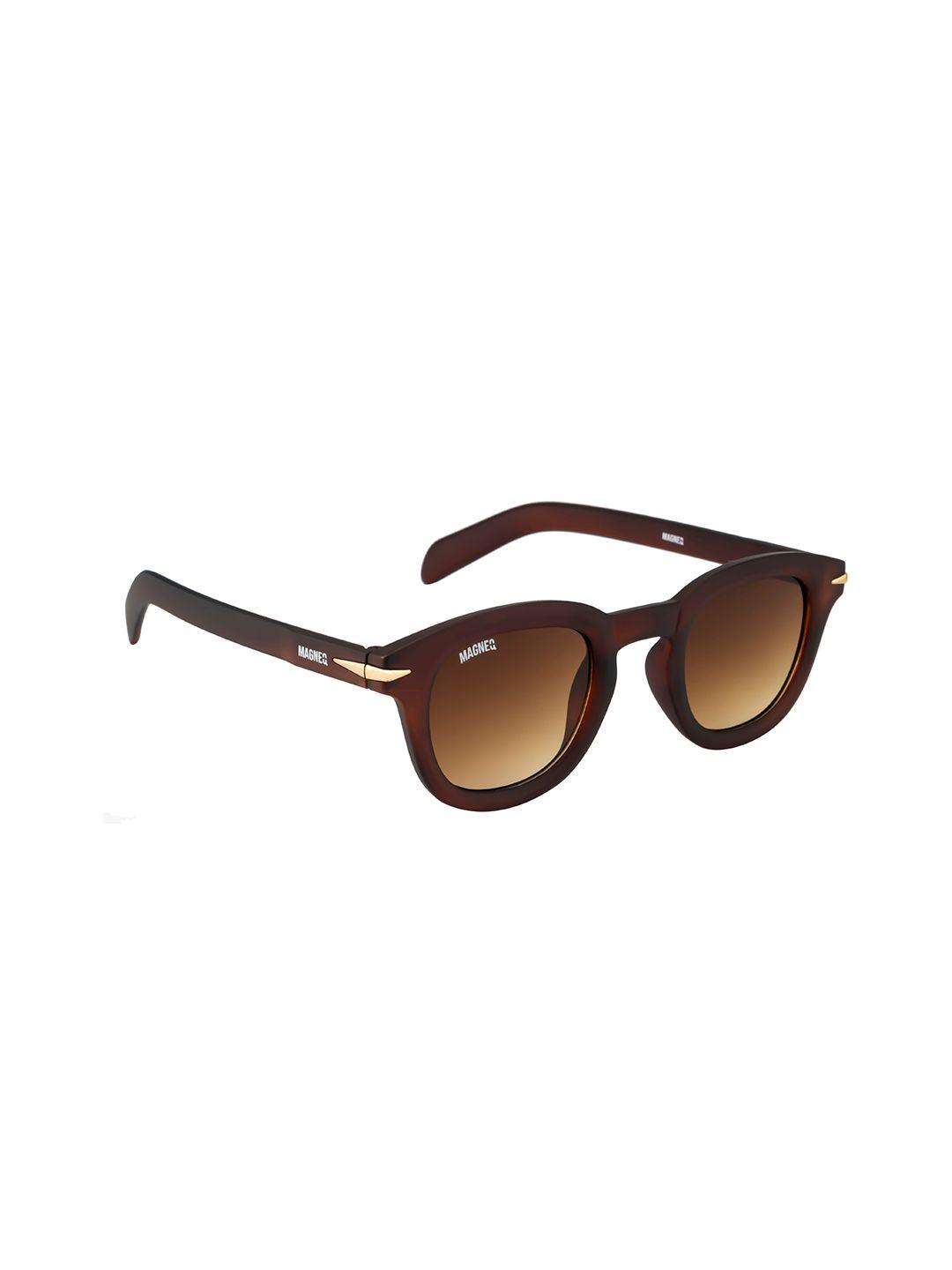 magneq brown lens & brown round sunglasses with polarised lens mg 2185/s c4 4618