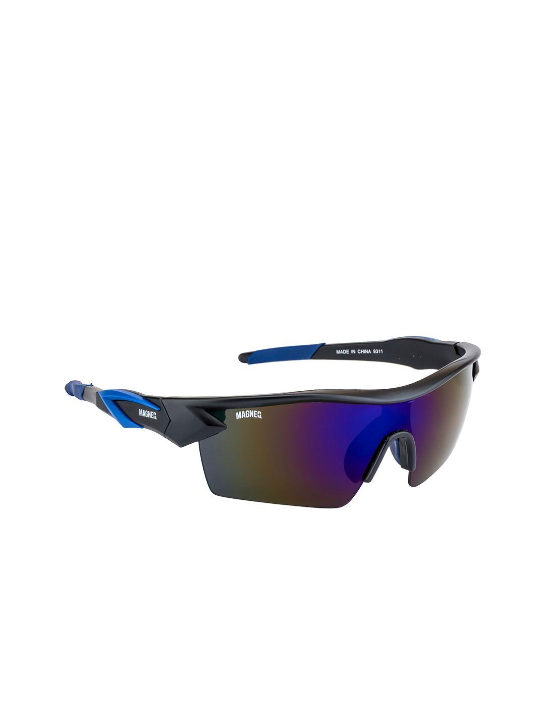 magneq unisex blue lens & blue sports sunglasses with uv protected lens