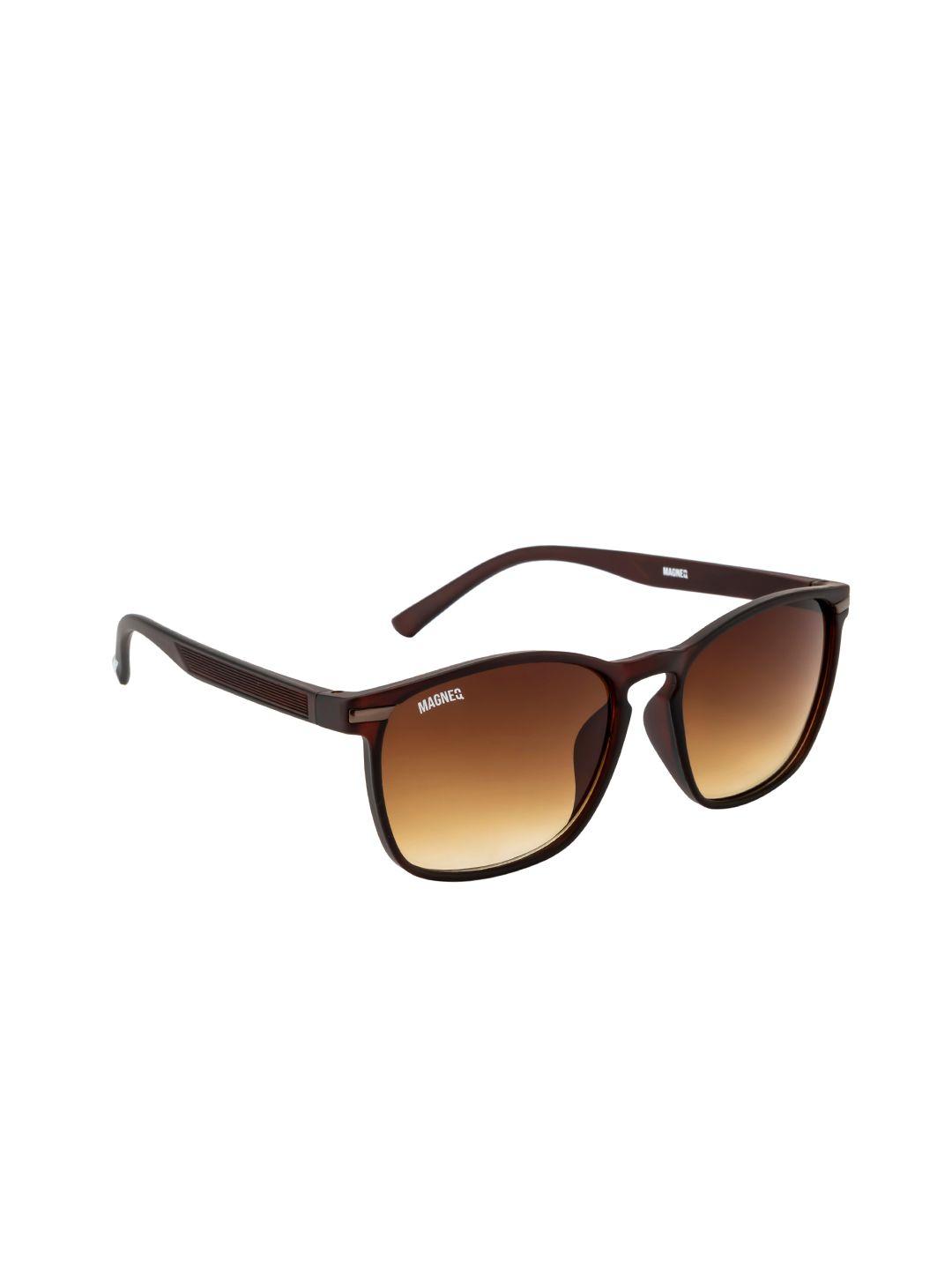 magneq unisex brown lens & brown square sunglasses with polarised and uv protected lens
