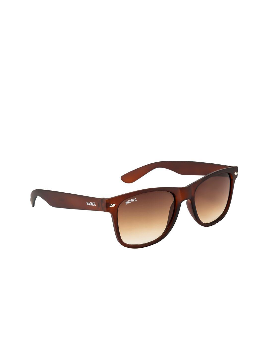 magneq unisex brown lens & brown wayfarer sunglasses with polarised and uv protected lens