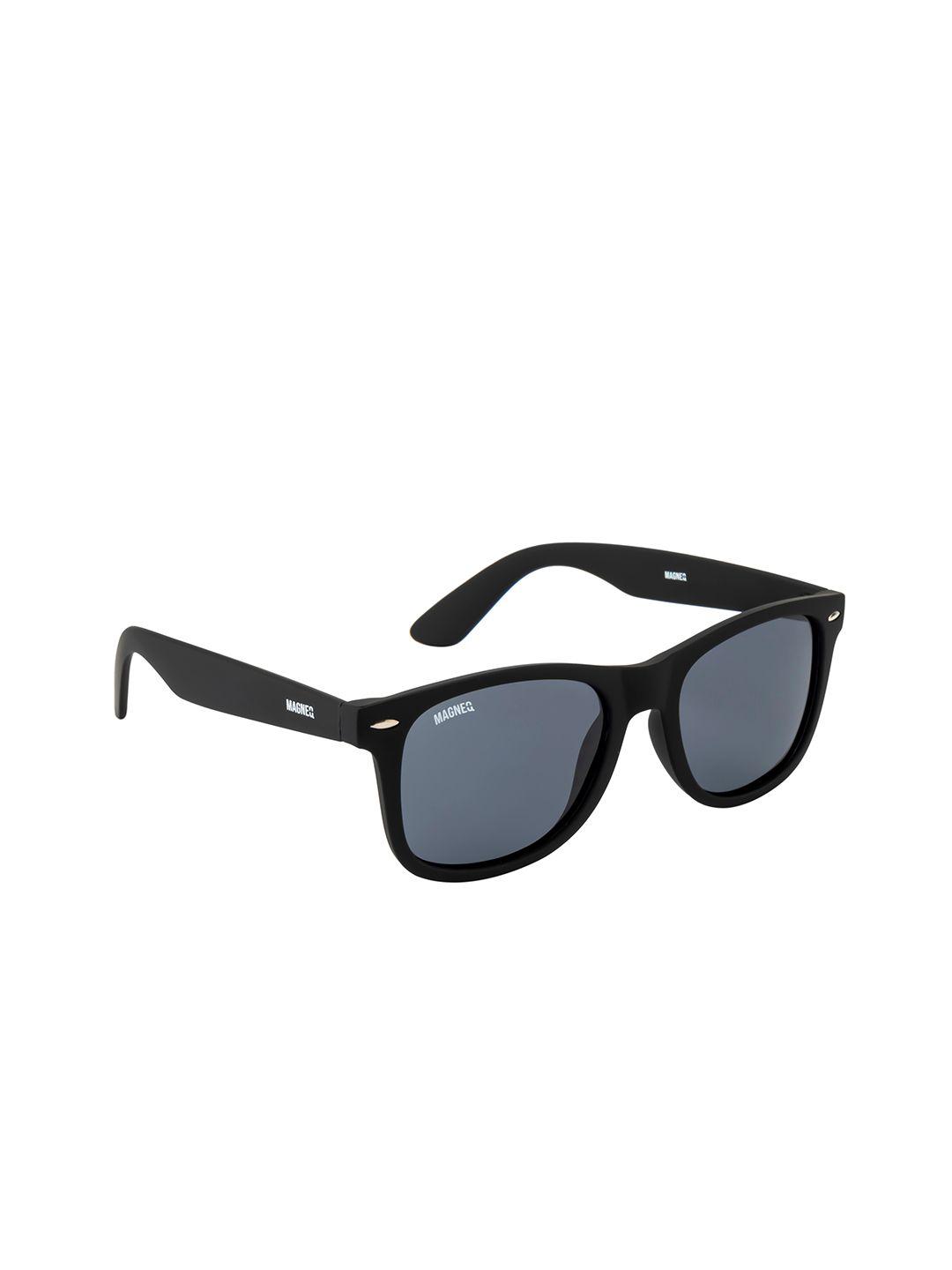 magneq unisex grey lens & black wayfarer sunglasses with polarised and uv protected lens