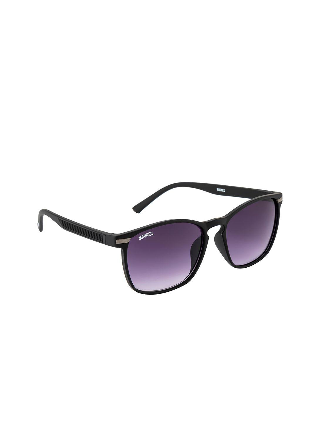 magneq unisex purple lens & black wayfarer sunglasses with polarised and uv protected lens