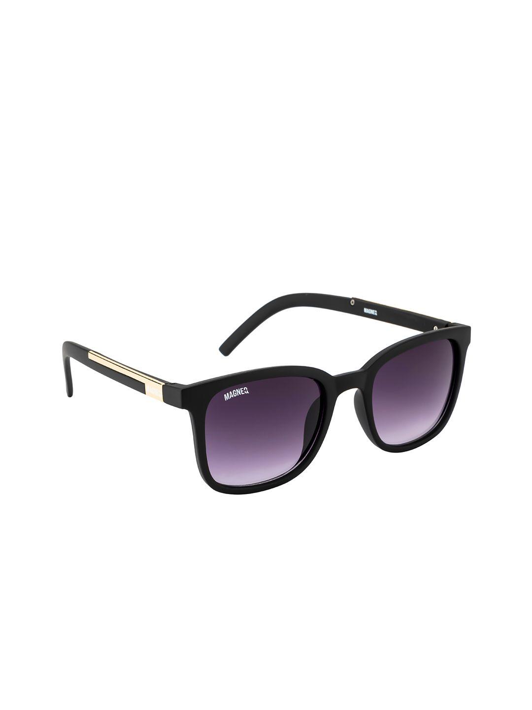 magneq unisex purple lens & black wayfarer sunglasses with polarised and uv protected lens