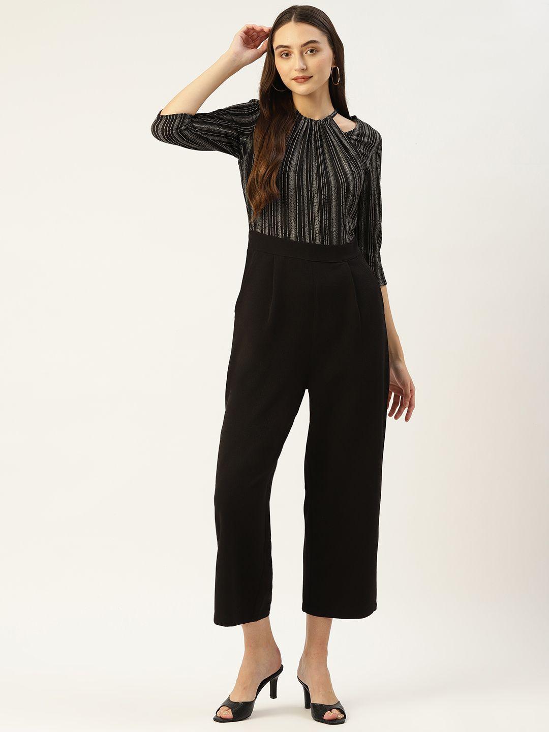 magnetic designs black & white printed culotte jumpsuit