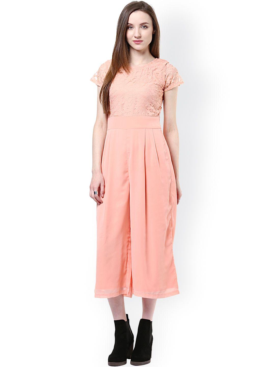 magnetic designs peach-coloured lace jumpsuit