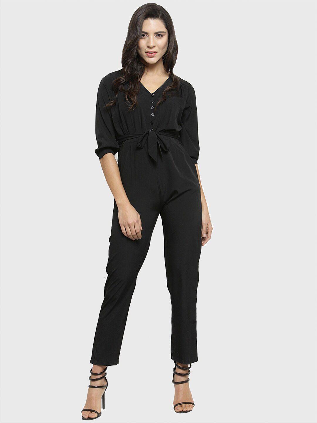 magnetic designs women black basic jumpsuit