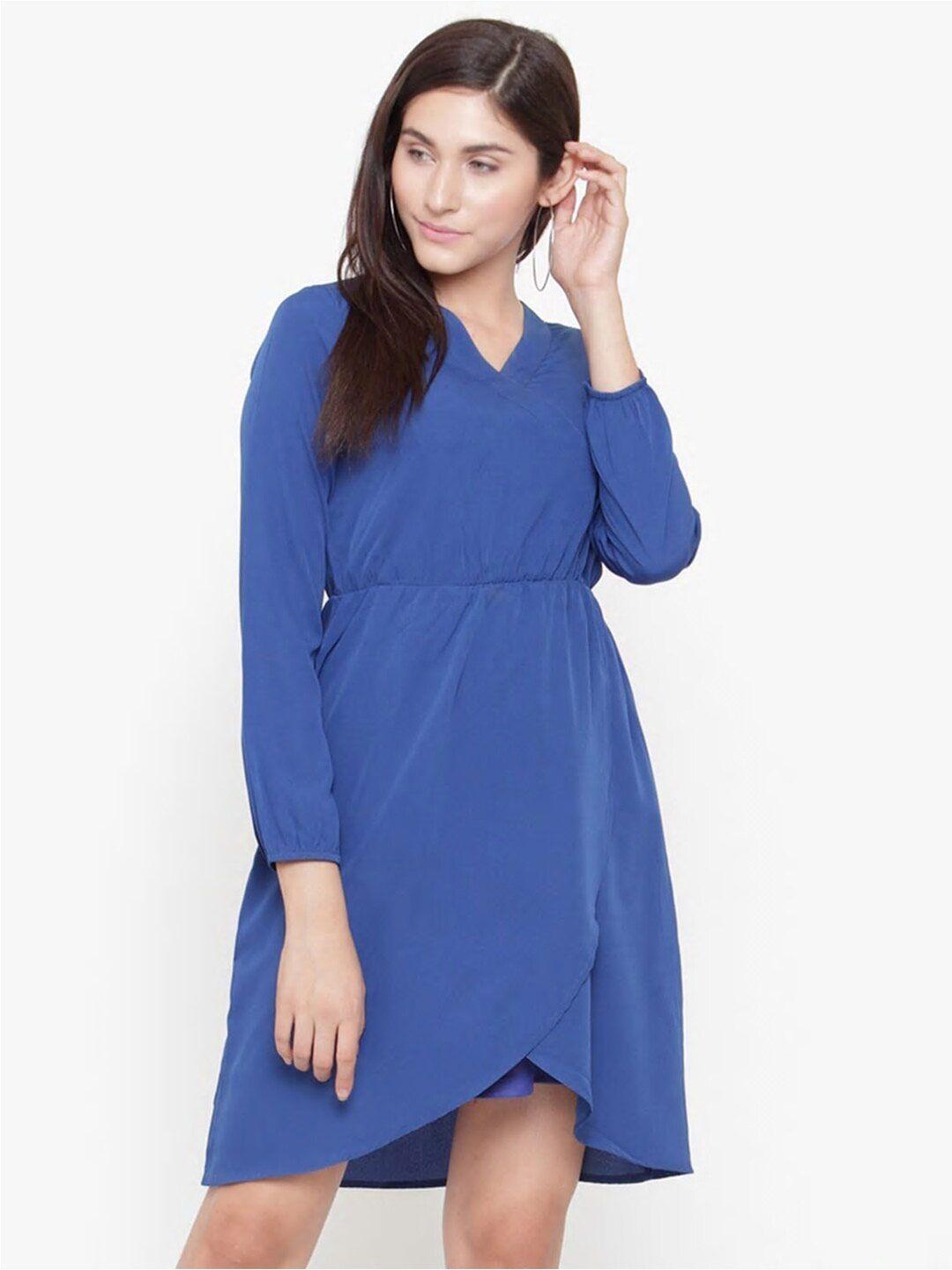 magnetic designs women blue crepe dress