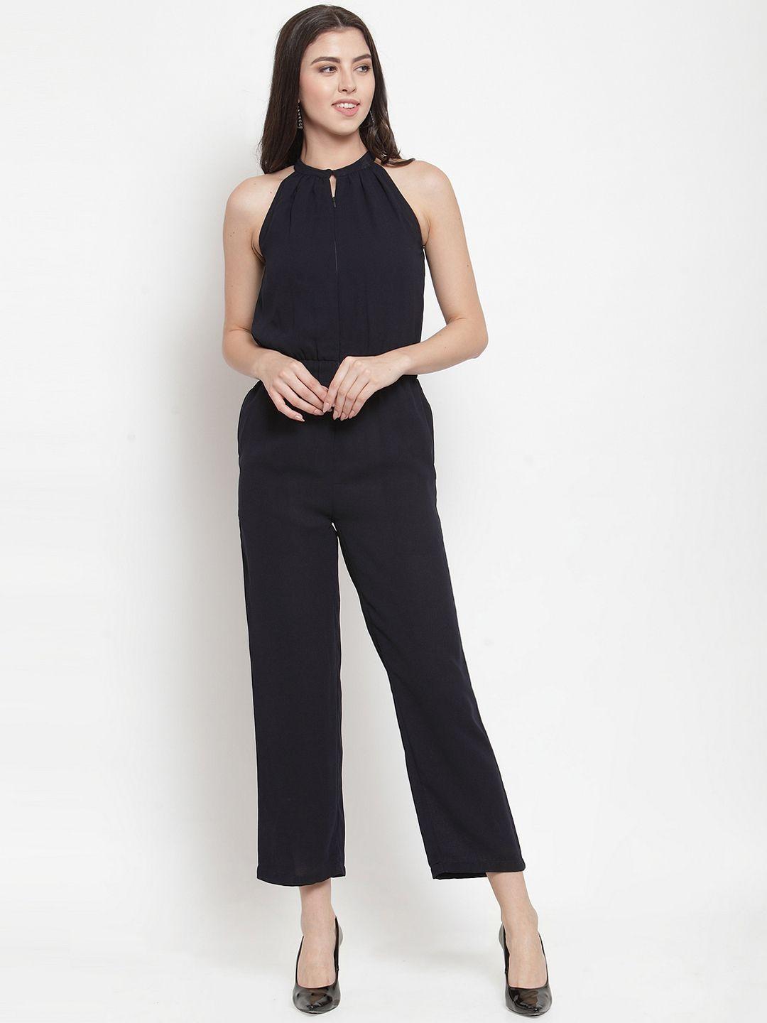 magnetic designs women blue solid basic jumpsuit