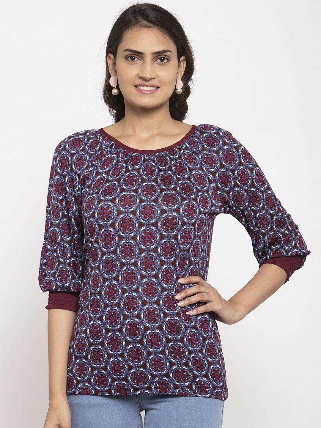 magnetic designs women maroon printed top