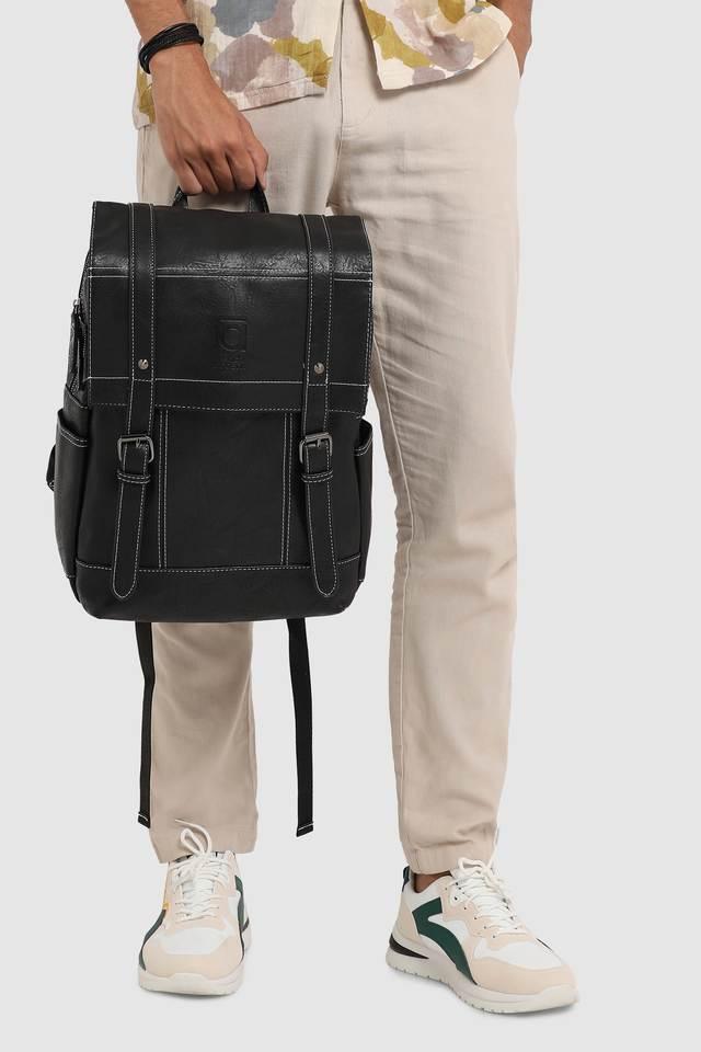 magnetic leather mens casual wear backpack