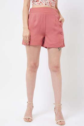 magre rust front botton shorts - rust