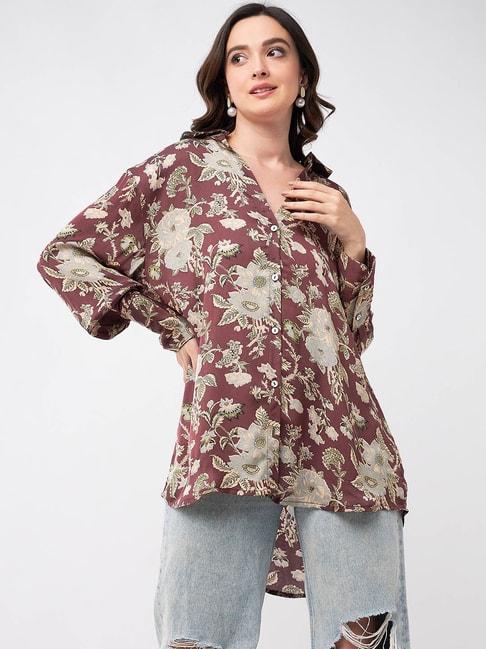 magre wine floral shirt