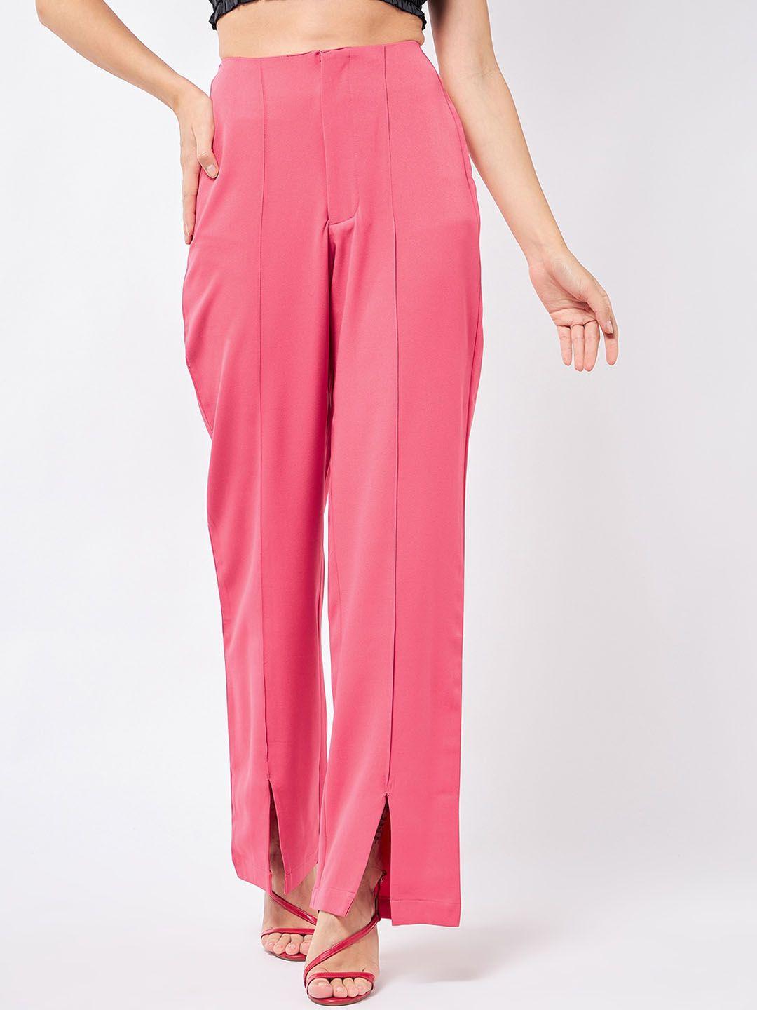 magre women relaxed flared high-rise pleated trousers