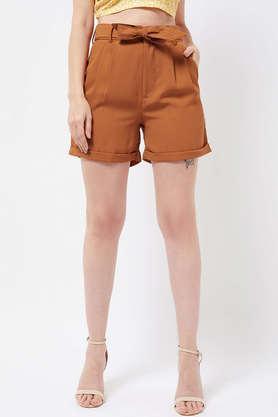 magre belted bronze shorts - bronze