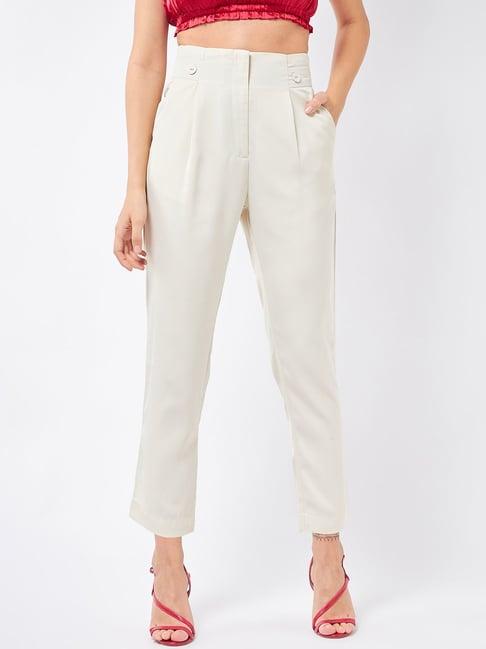 magre off white regular fit pants