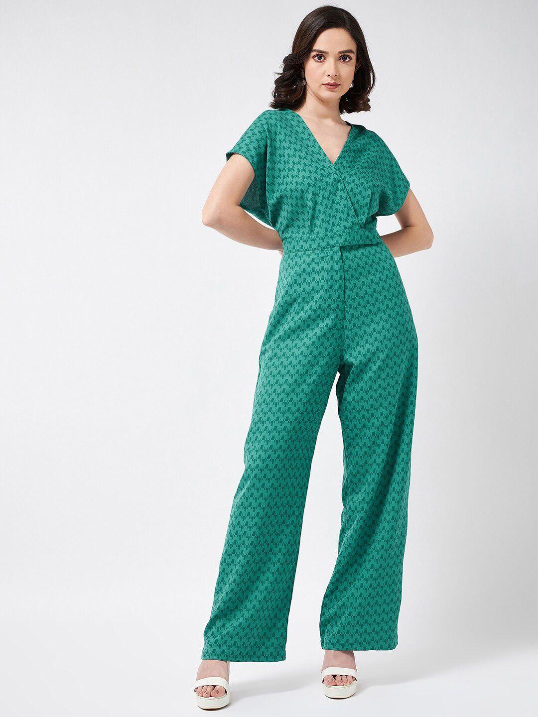 magre printed wrap basic jumpsuit