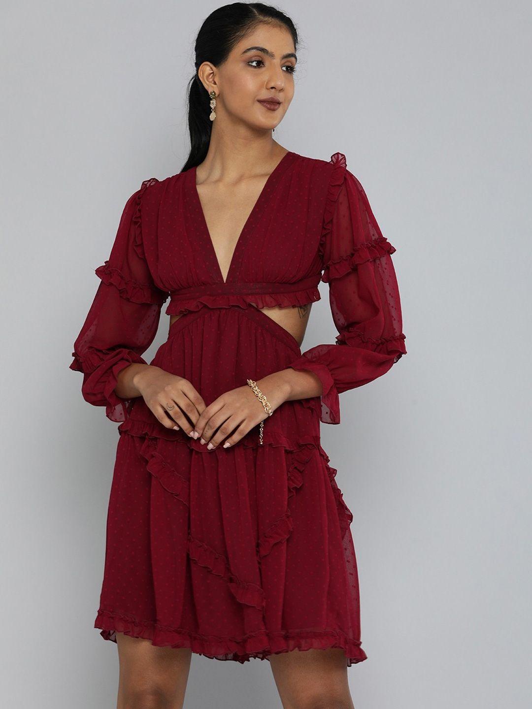 magre puff sleeve satin empire dress