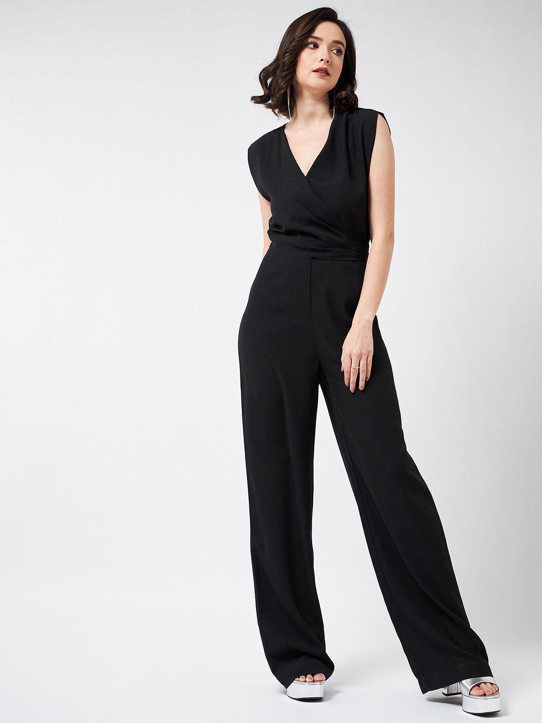 magre v-neck wrap basic jumpsuit