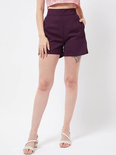 magre wine regular fit shorts