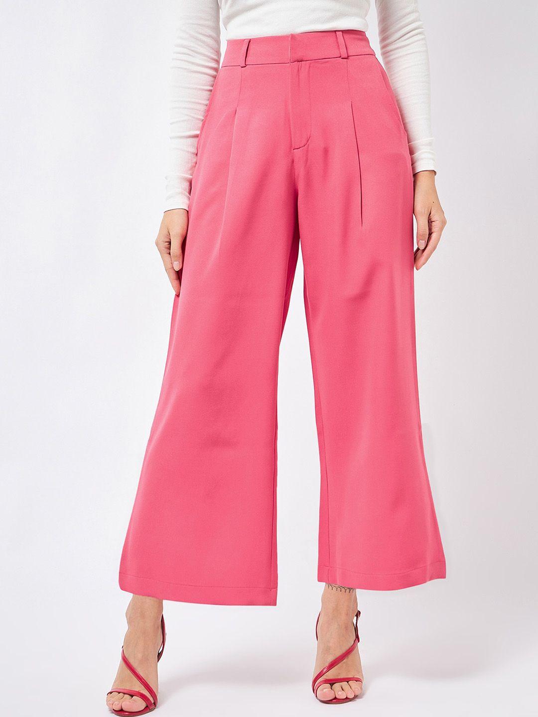 magre women relaxed flared high-rise pleated trousers