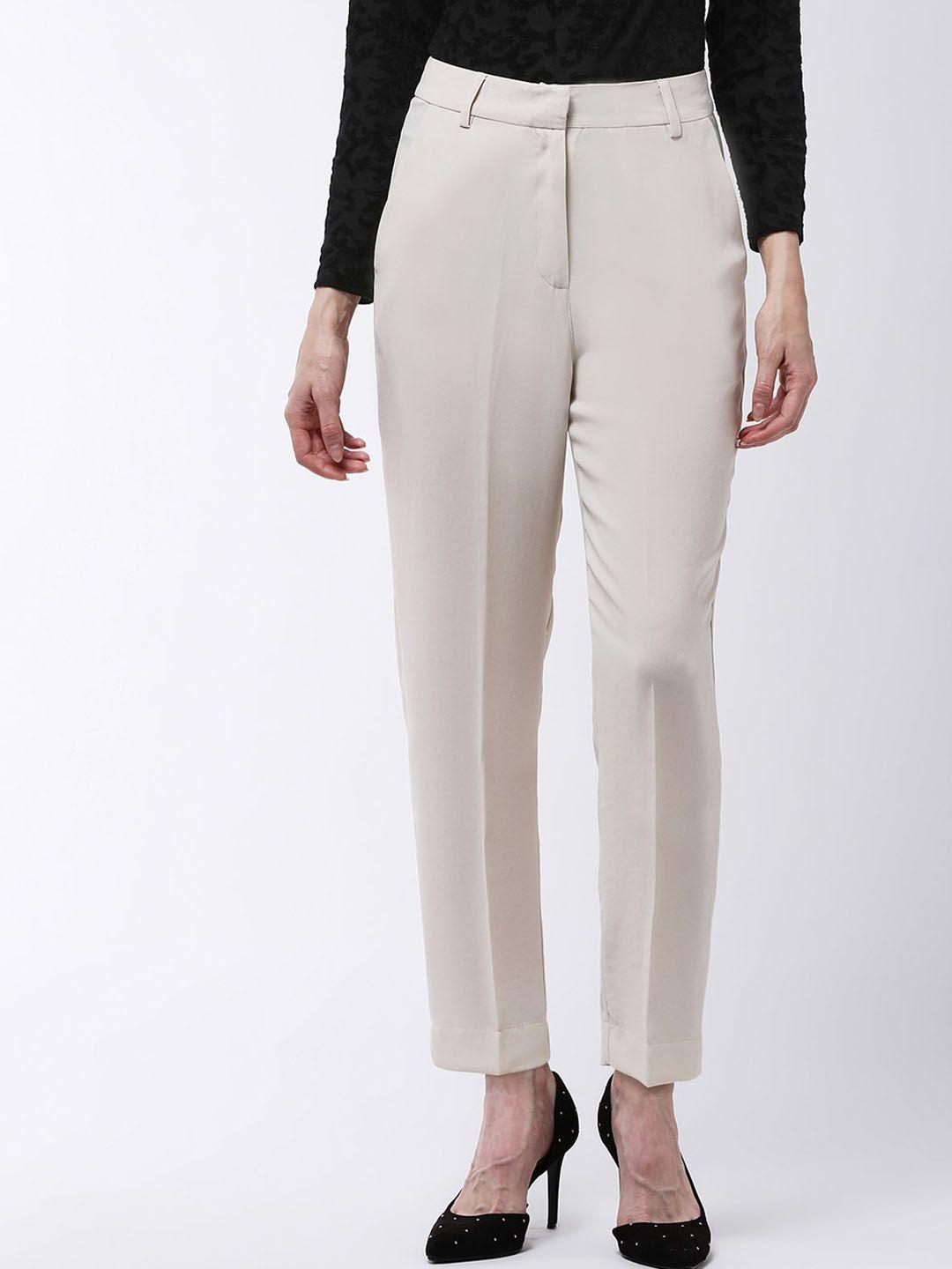 magre women tailored slim fit high-rise regular trousers