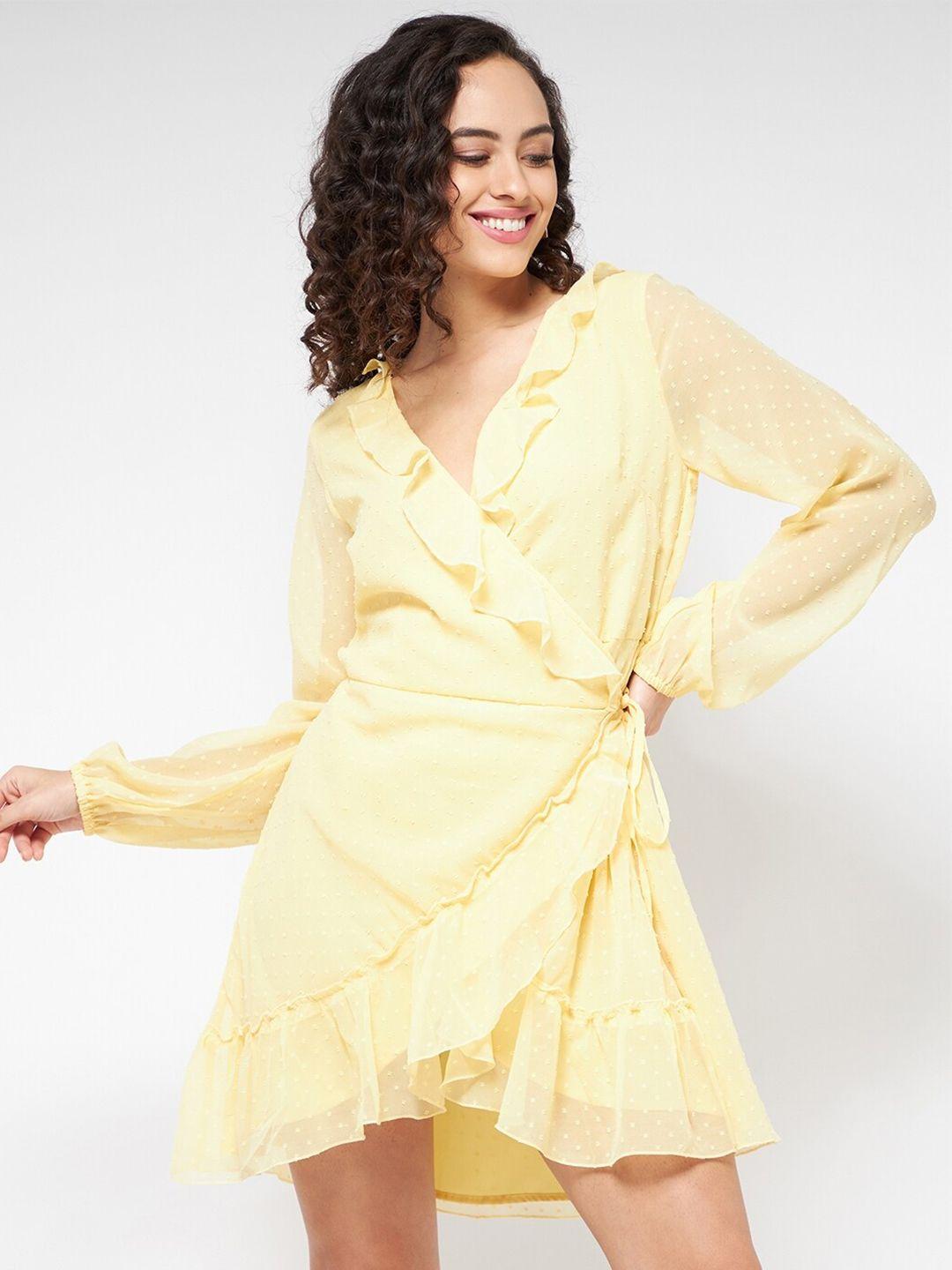 magre yellow georgette dress