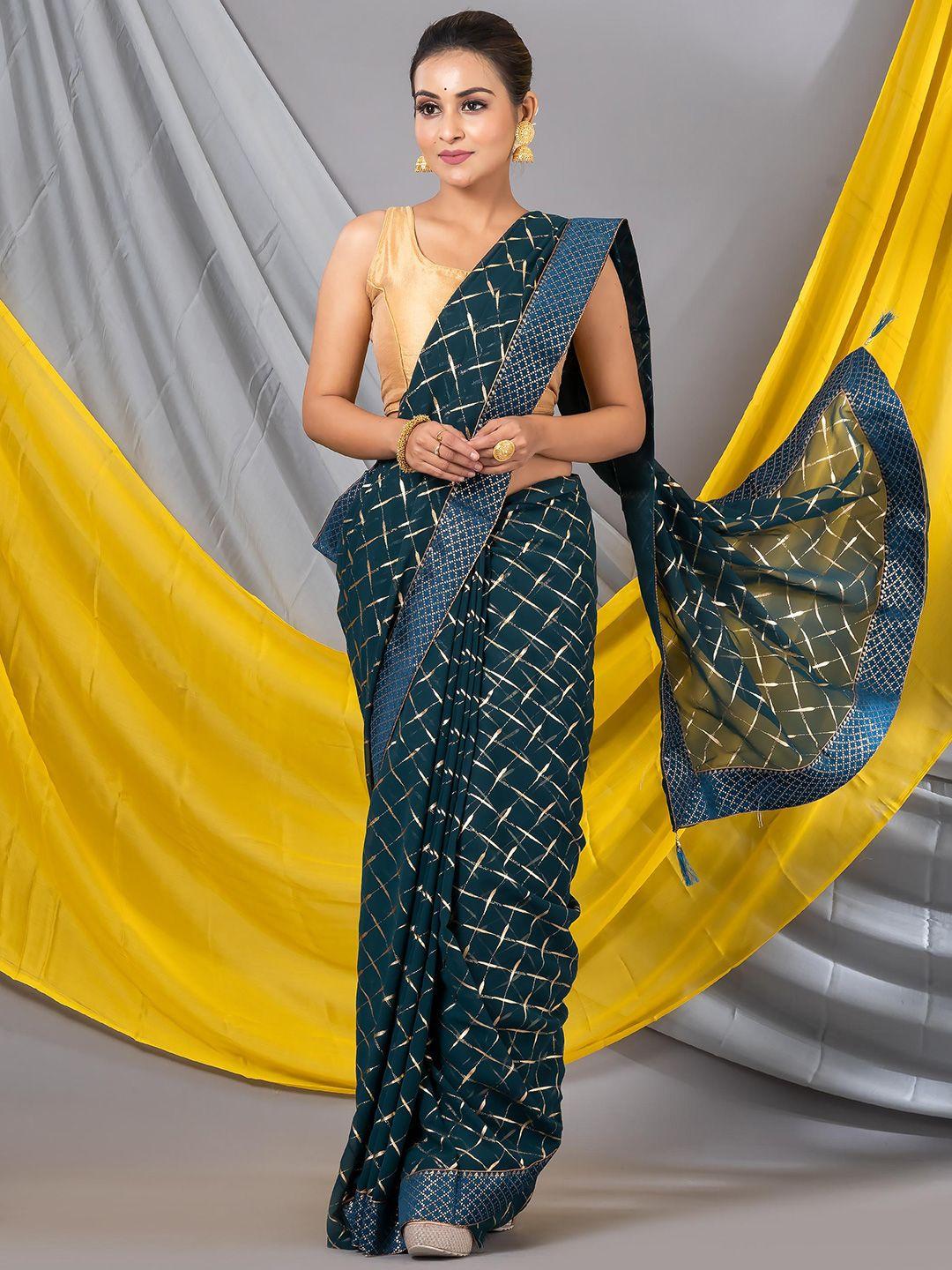 mahalasa embroidered poly georgette designer saree