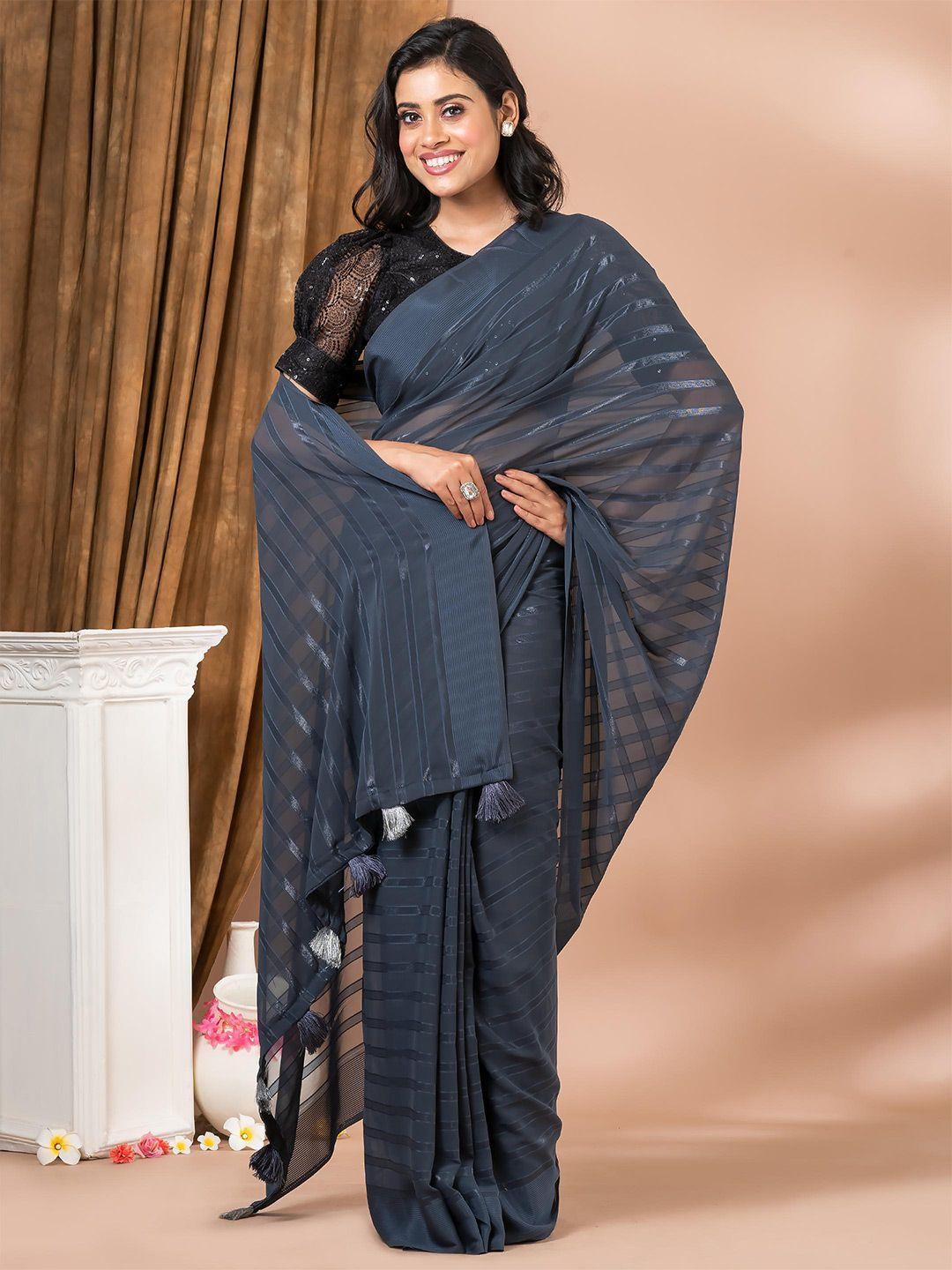 mahalasa  striped pure georgette saree