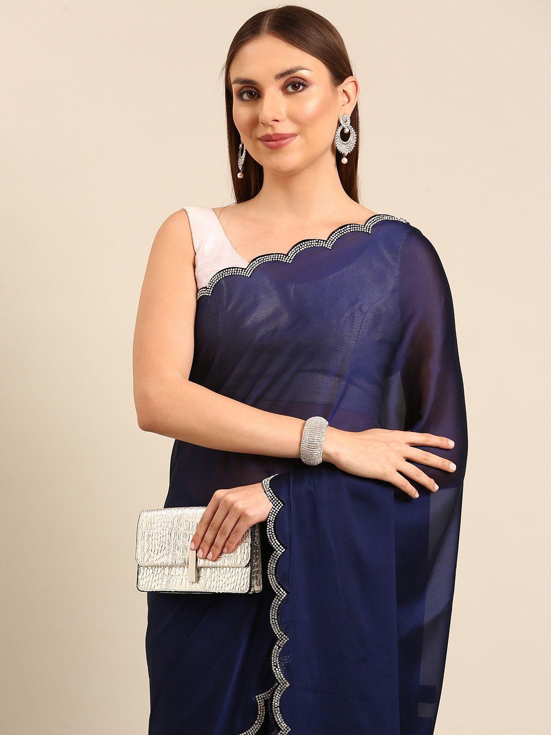 mahalasa beads & stones pure silk saree