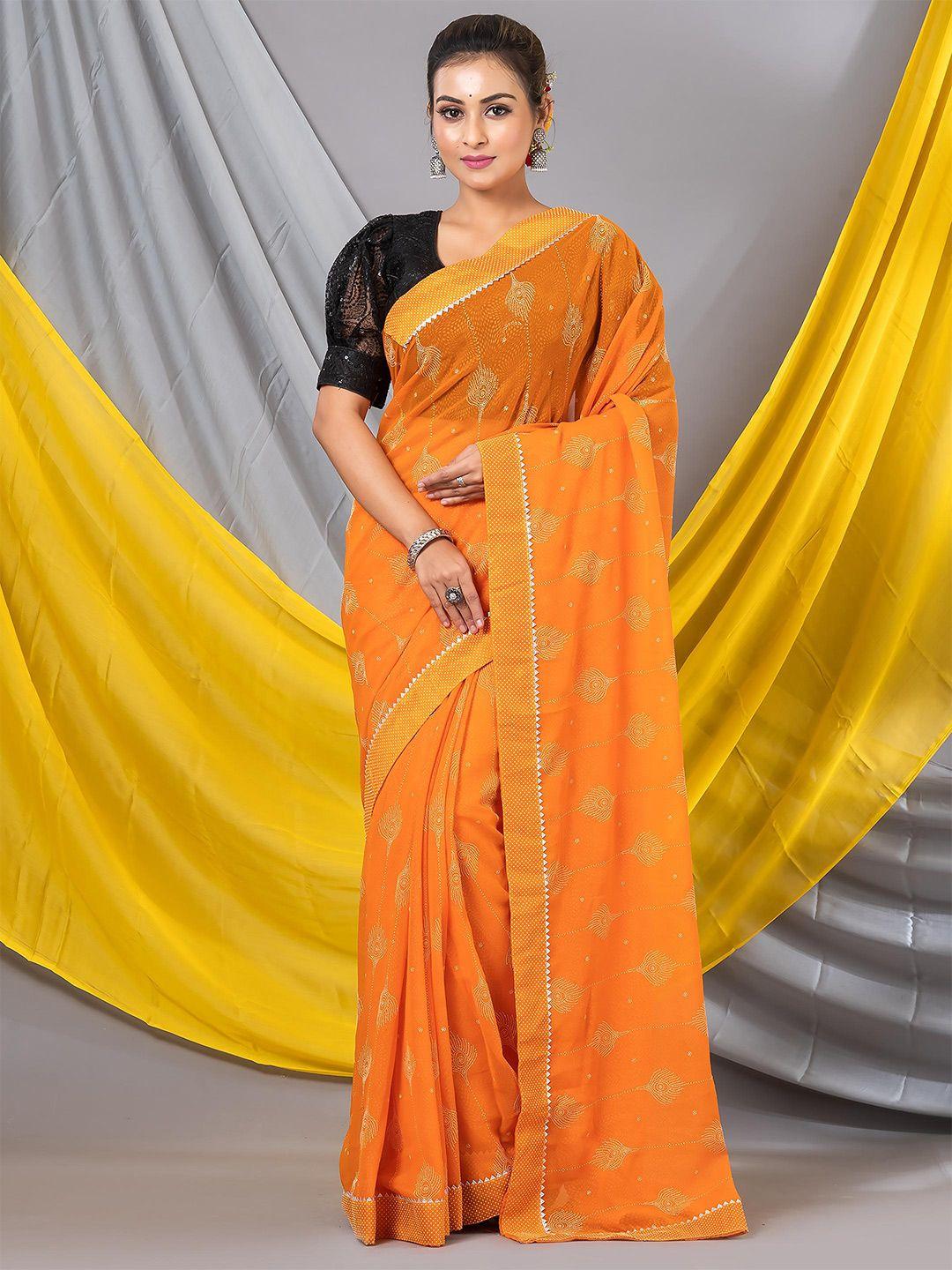 mahalasa embroidered pure georgette saree