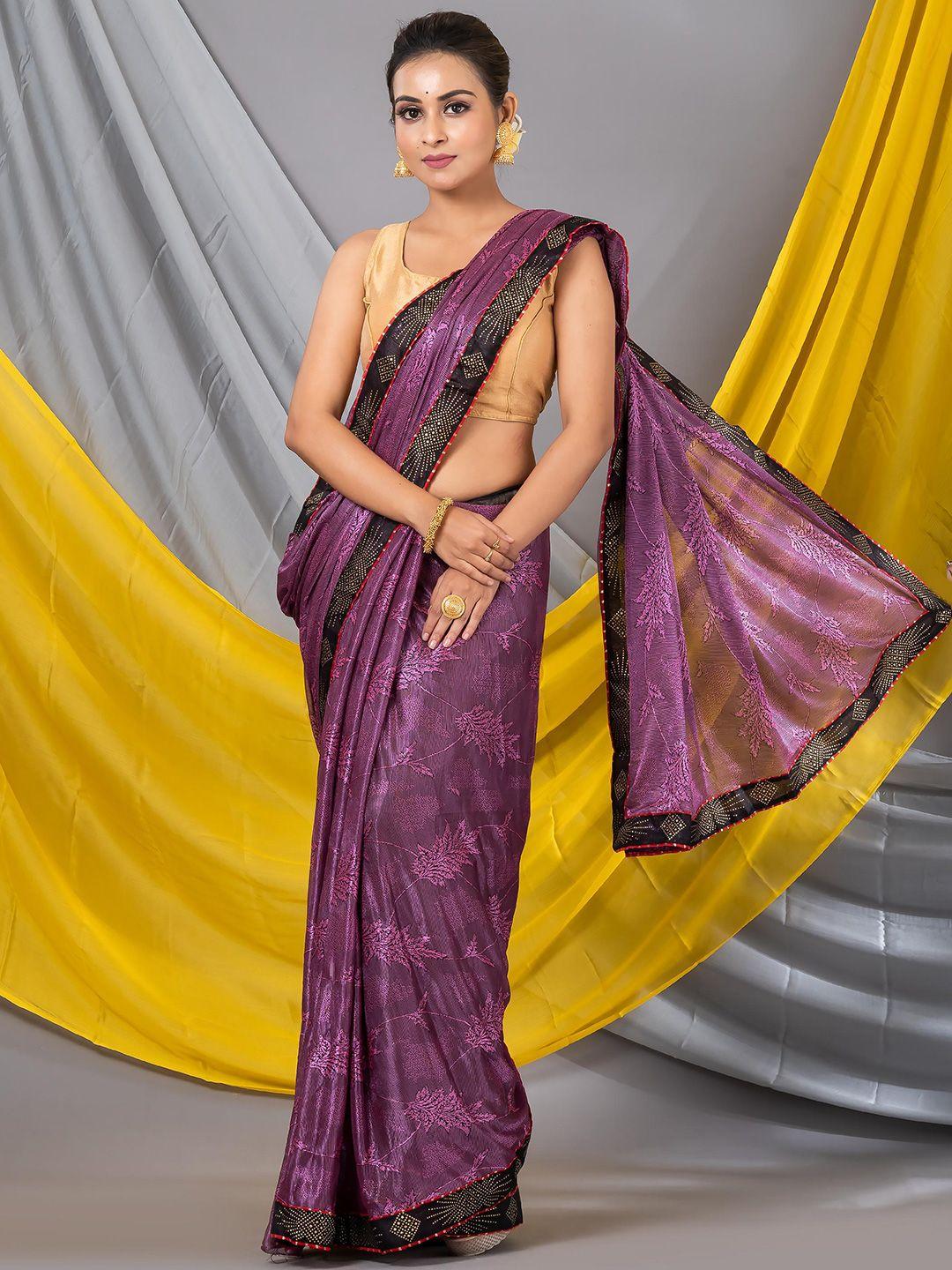 mahalasa floral printed embroidered embellished saree