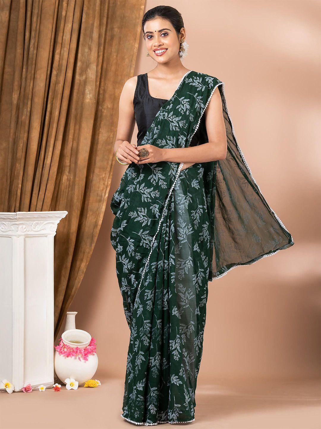 mahalasa floral printed pure chiffon saree