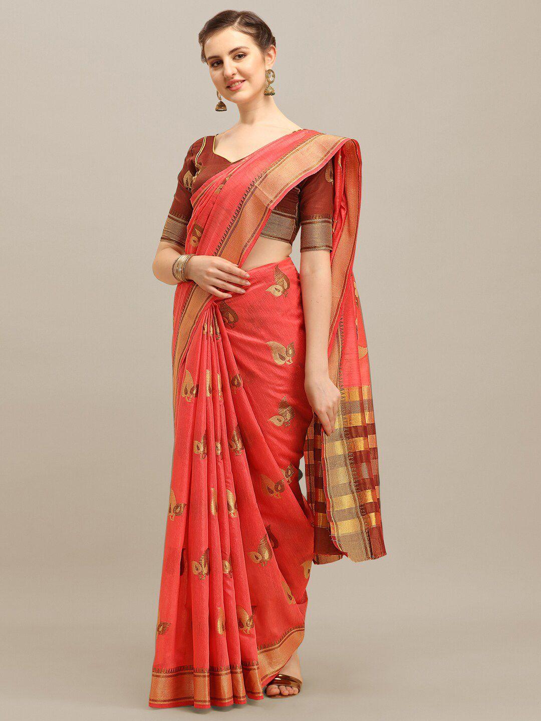 mahalasa pink linen blend saree