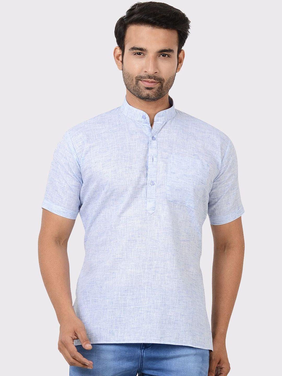 maharaja band collar short sleeves cotton straight kurta