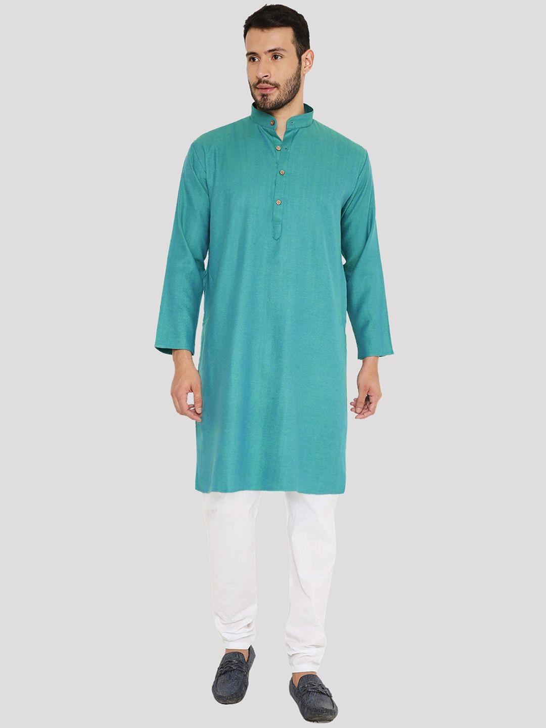 maharaja band collar regular pure linen kurta with pyjamas