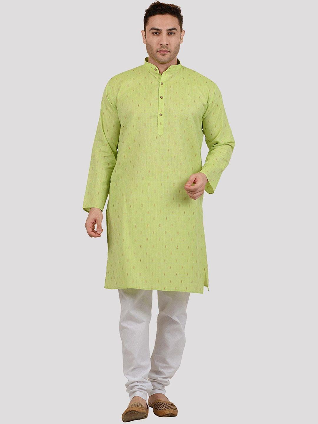 maharaja ethnic motif woven design regular straight kurta with pyjamas
