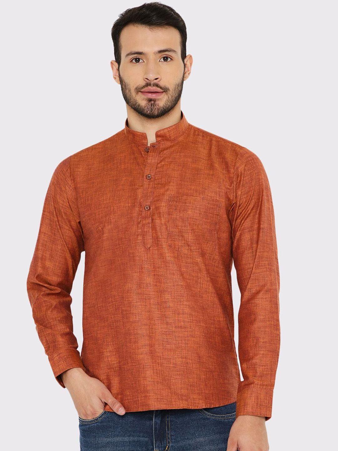 maharaja mandarin collar linen short kurta