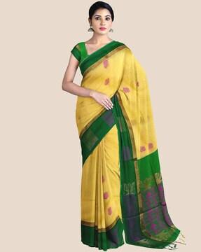 maheshwari silk cotton saree with tassels