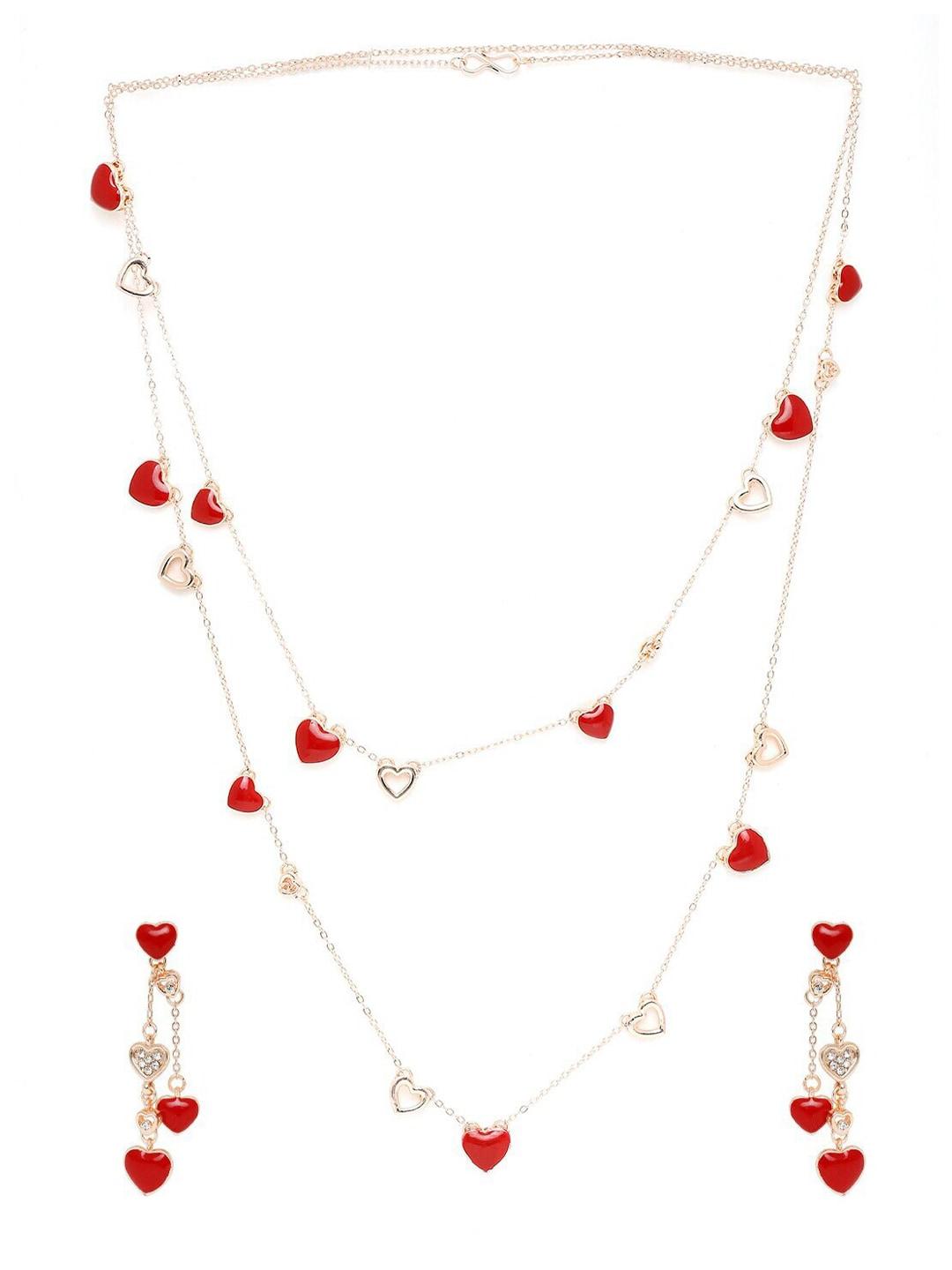 mahi women red necklace and chains