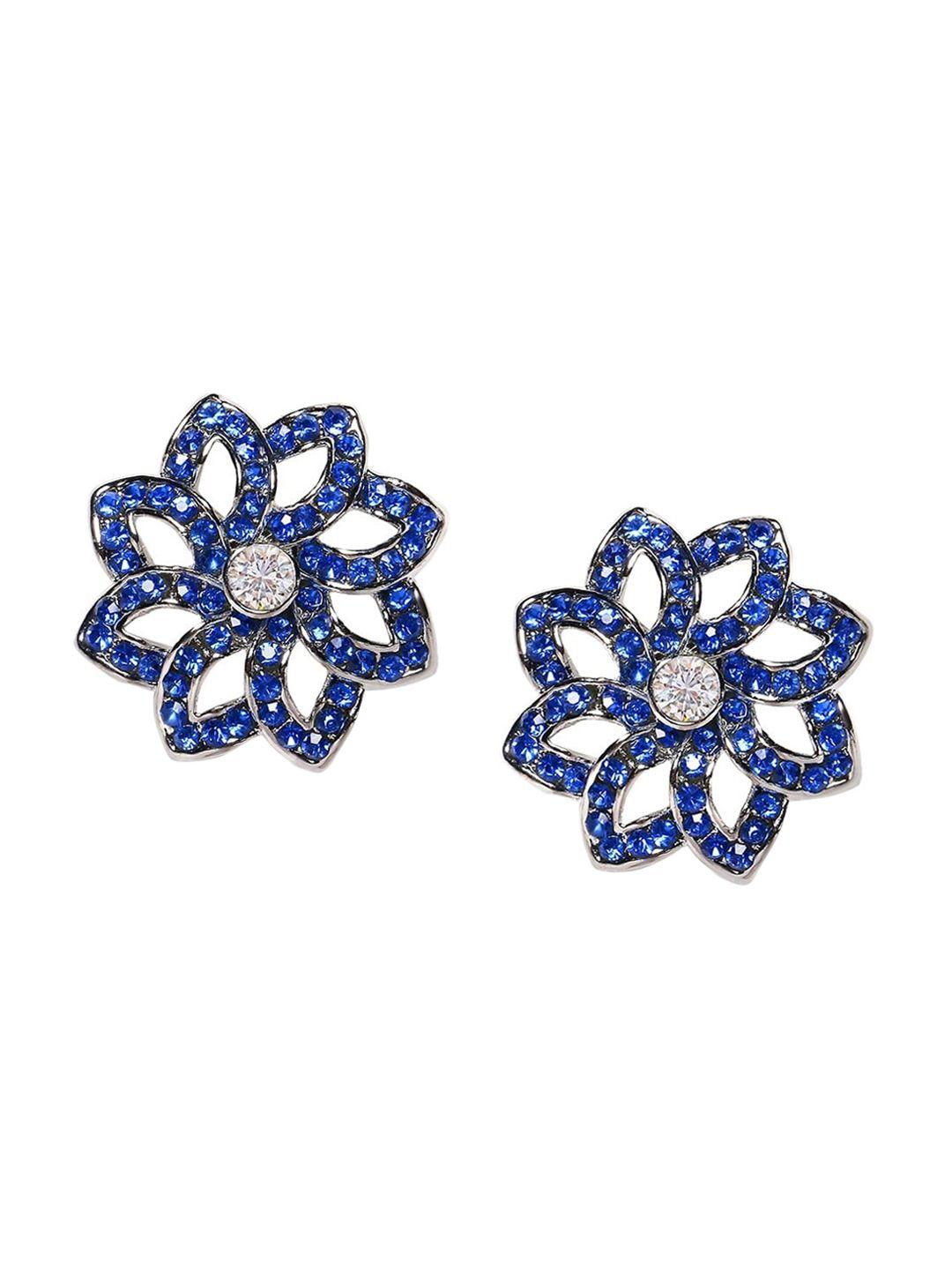 mahi blue floral drop earrings