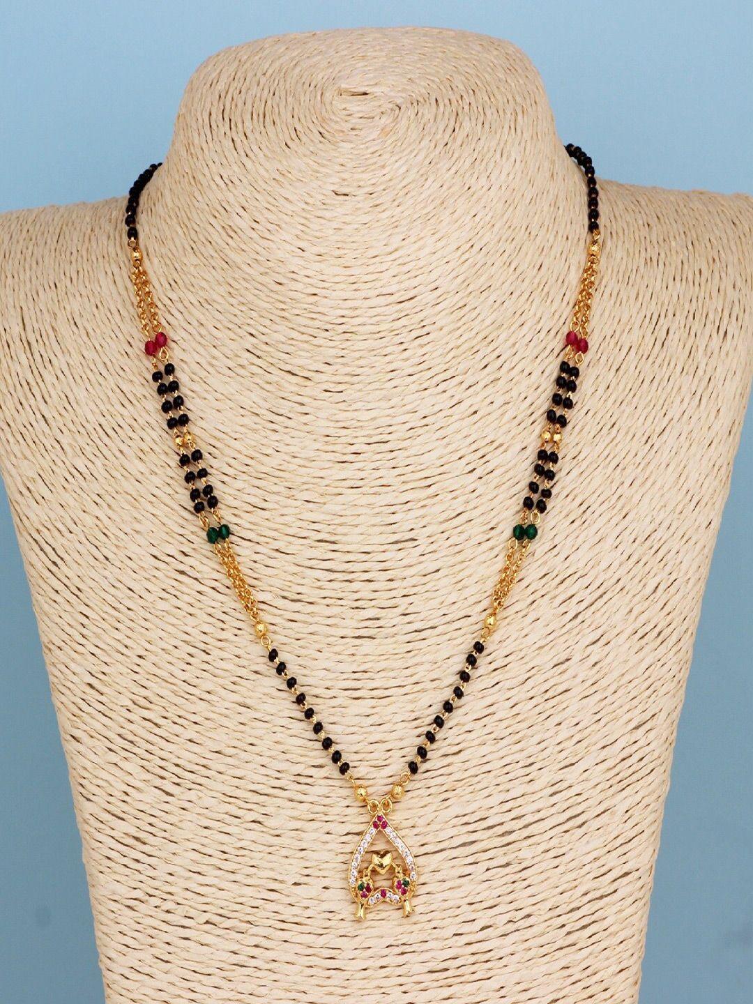 mahi gold-toned & black gold-plated necklace