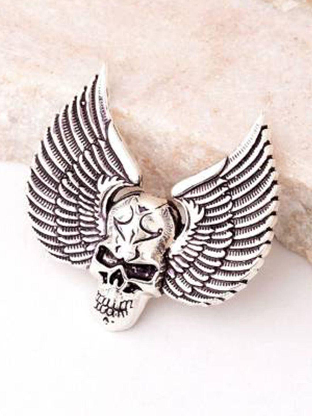 mahi men alloy skull and wings stud brooch pin