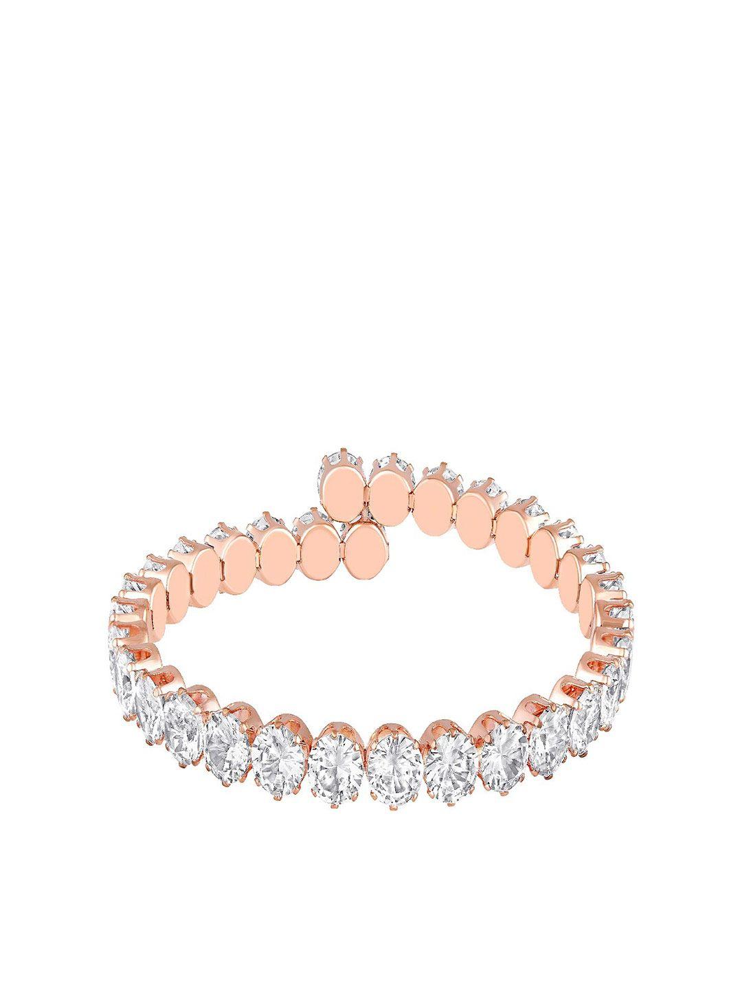 mahi rose gold-plated cubic zirconia bangle-style bracelet